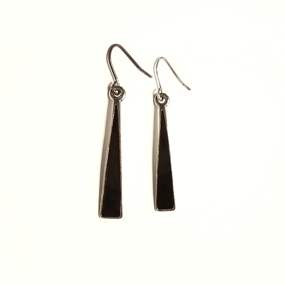 Vintage silver and black drop earrings